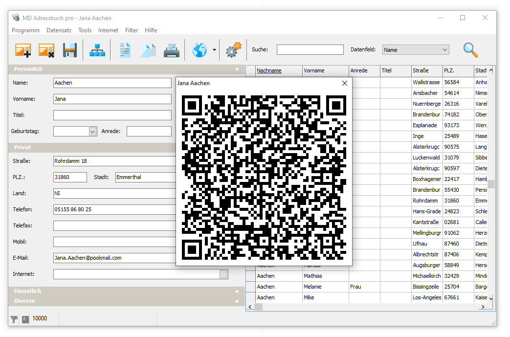 Schnellexport QR Code