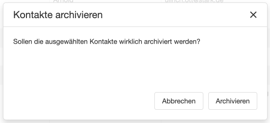 Rückfrage Archivierung